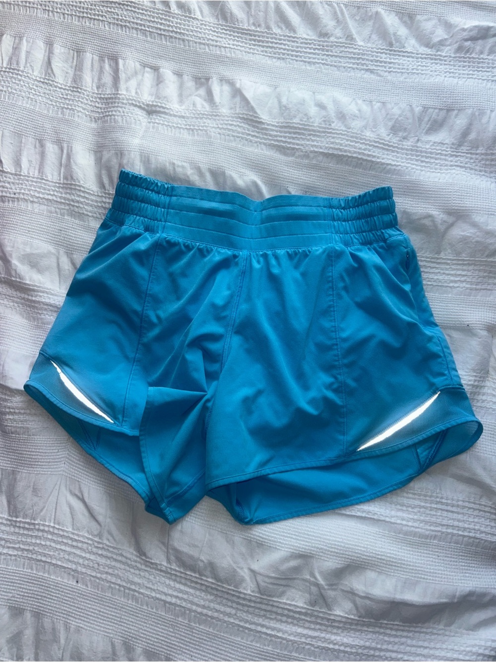 lululemon athletica Turquoise Elastic-Waist Running Shorts